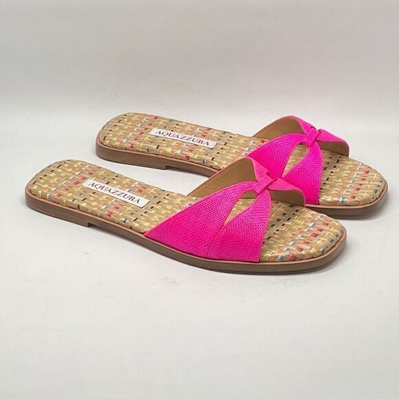 Aquazzura Villette Textile Flat Sandals size 38 - Picture 6 of 11